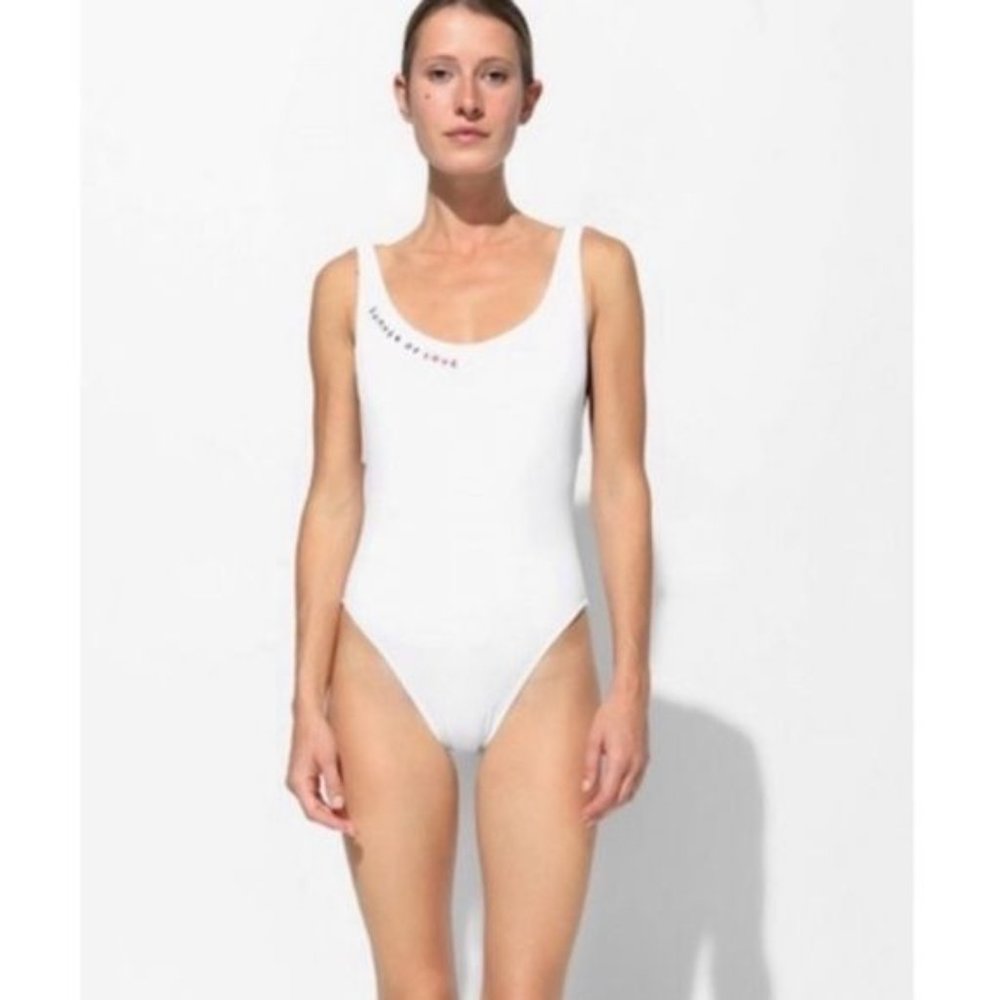 Sundry Anthropologie White Summer Of Love One Piece Swim Suit Size Small - Picture 4 of 15